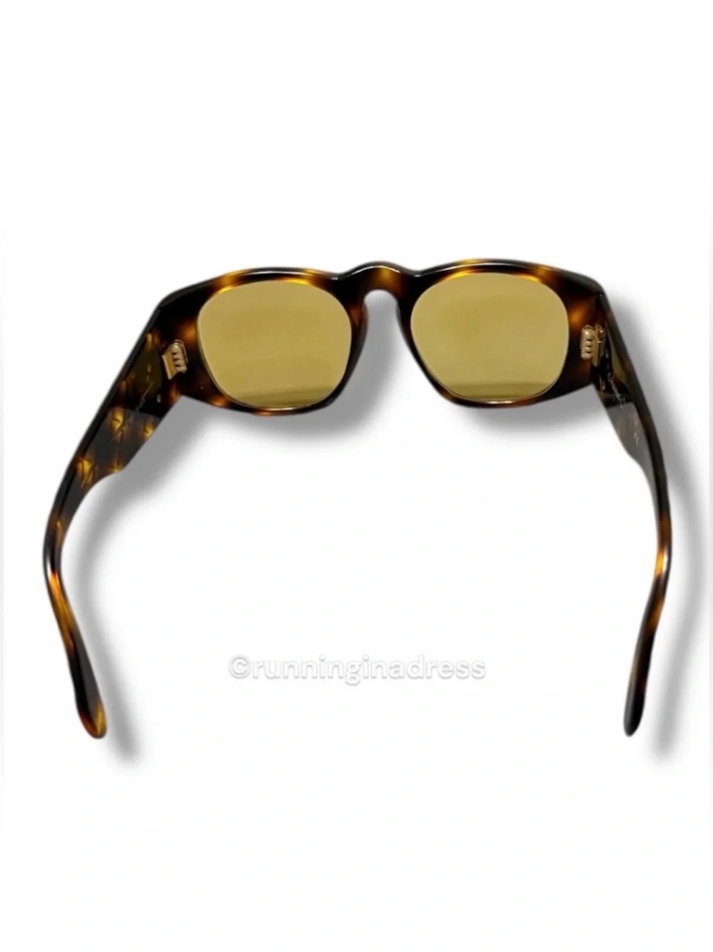 Vintage Chanel 01450 Quilted Sunglasses Tortoise Amber Lens SS 1991 Runway